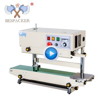 Bespacker FR-880LW date printed vertical continuous rice bag band sealer vertical plastic bag heat sealing machine